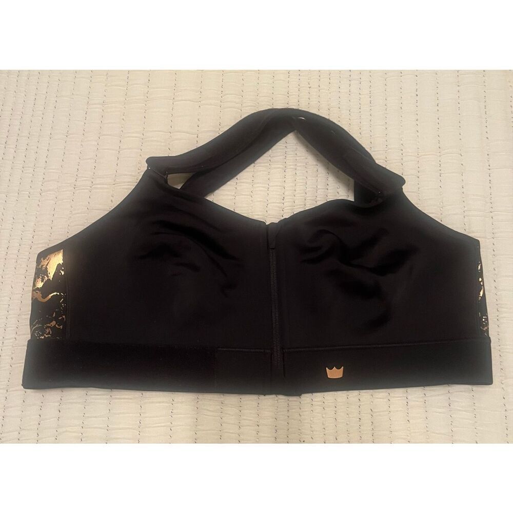 SHEFIT Medium Impact Sports Bra Black Zip Front Adjustable Straps 3Luxe NEW - Picture 6 of 11